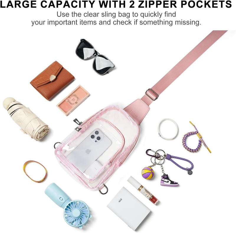 LATMAP Clear Bag for Stadium Events, Clear Purse for Women Stadium Crossbody Bag, Transparent Bag for Concerts Sports - Image 4